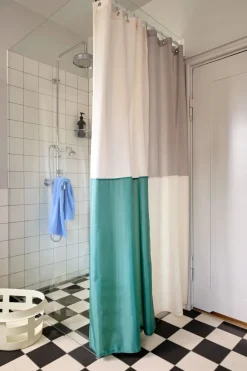 HAY Cortina de baño Check 180x200 cm, Green Verde