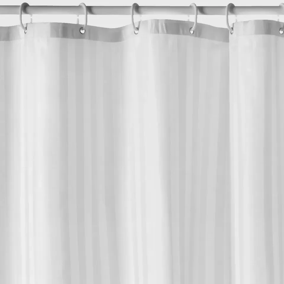 Etol Design Cortina de baño Jacquard , 180x200 cm Blanco