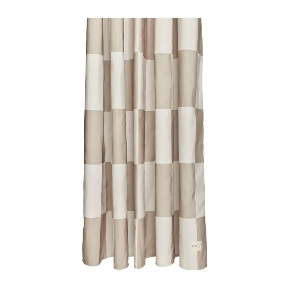 Discount OYOY Cortina de ducha Chess 180x180 cm, Clay-offwhite Beige
