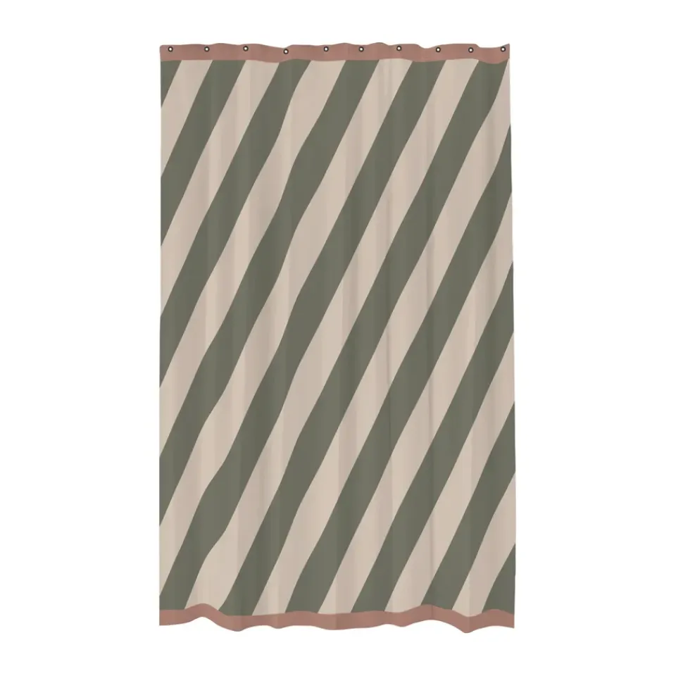 Best Mette Ditmer Cortina de ducha Diagonal 150x200 cm, Dark olive Gris