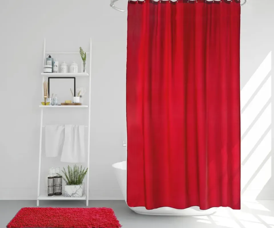 Hot Etol Design Cortina de ducha Match 200 x 240 cm, extra alto Rojo