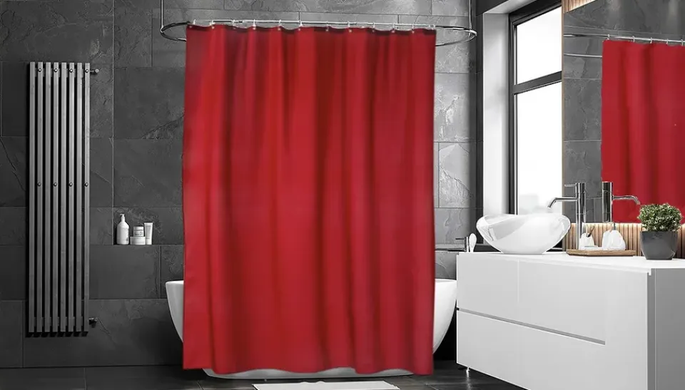 Hot Etol Design Cortina de ducha Match 200 x 240 cm, extra alto Rojo