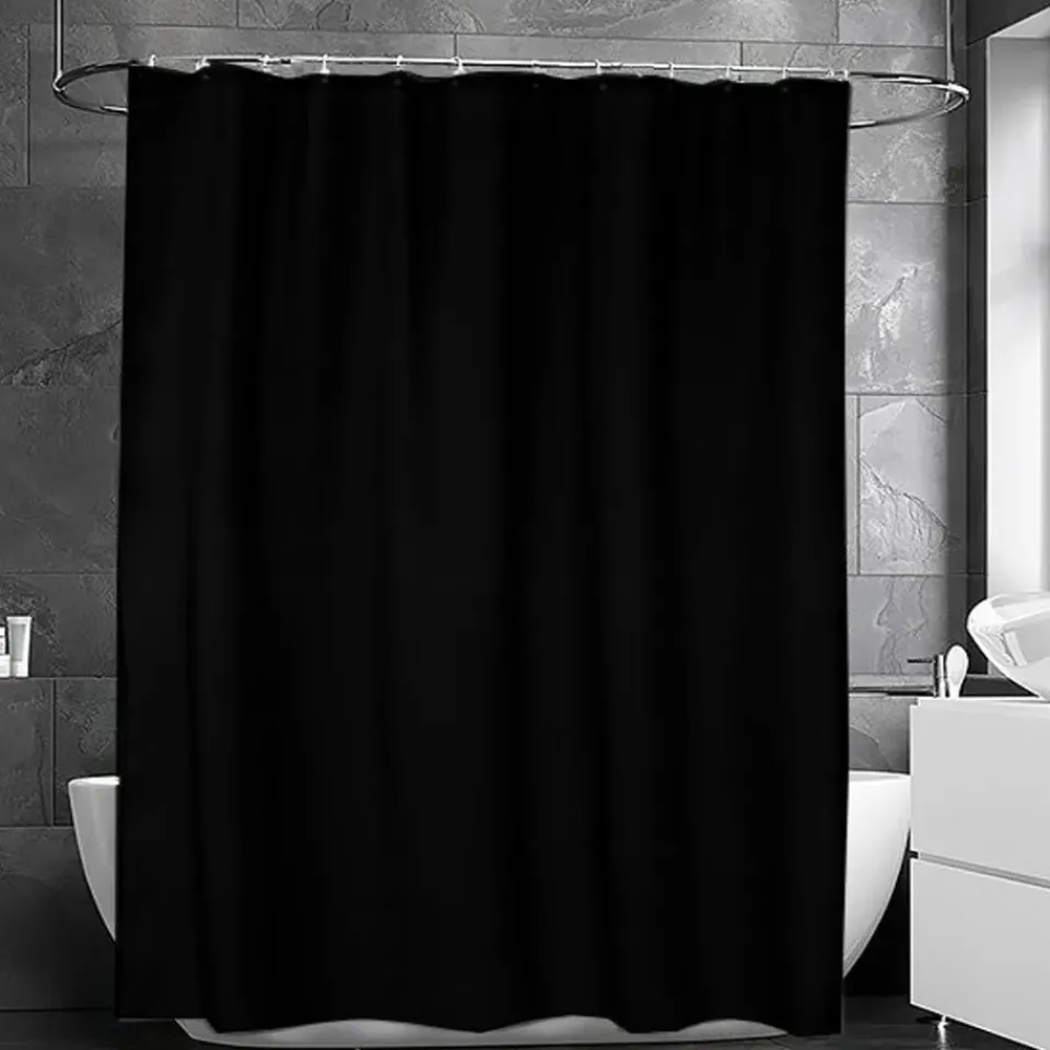 Hot Etol Design Cortina de ducha Match 200 x 240 cm, extra alta Negro