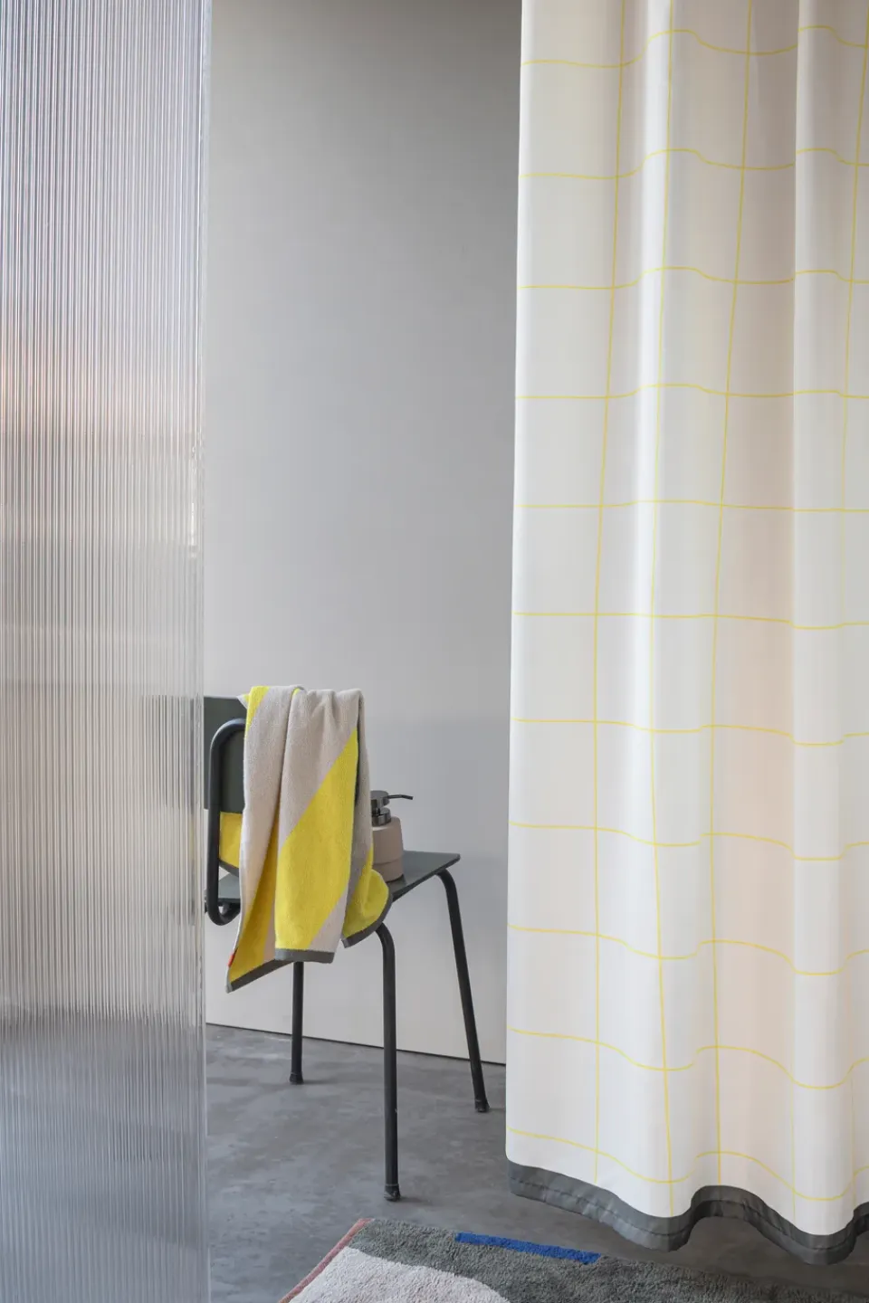 New Mette Ditmer Cortina de ducha Mesh 150x200 cm, Yellow Amarillo