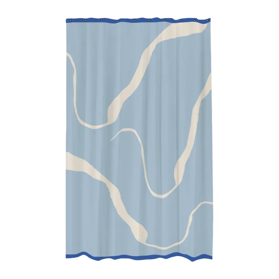 Best Mette Ditmer Cortina de ducha Nova Arte 150x200 cm, Light blue-off-white AzulBlanco