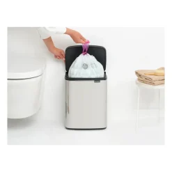 Best Brabantia Cubo de basura Bo 12 L, Acero cepillado brillante Plateado