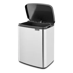 Best Brabantia Cubo de basura Bo 12 L, Acero cepillado brillante Plateado