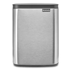 Outlet Brabantia Cubo de basura Bo 7 L, Acero cepillado mate Azul