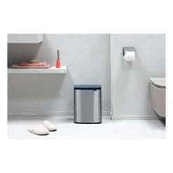 Outlet Brabantia Cubo de basura Bo 7 L, Acero cepillado mate Azul