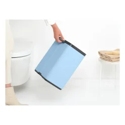 New Brabantia Cubo de basura Bo 12 L, Dreamy Blue Plateado