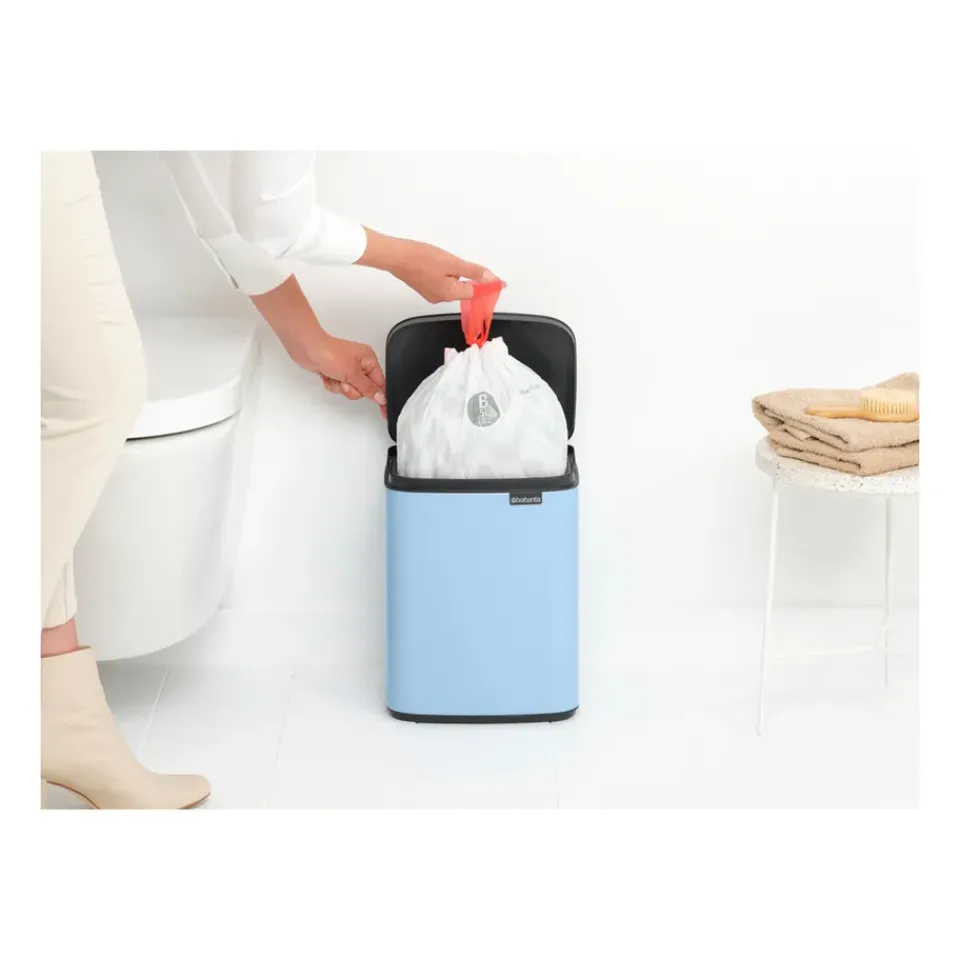 Clearance Brabantia Cubo de basura Bo 7 L, Dreamy Blue Plateado