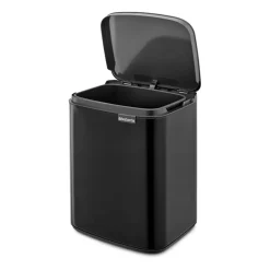 New Brabantia Cubo de basura Bo 7 L, Matte black Gris