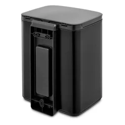 New Brabantia Cubo de basura Bo 7 L, Matte black Gris