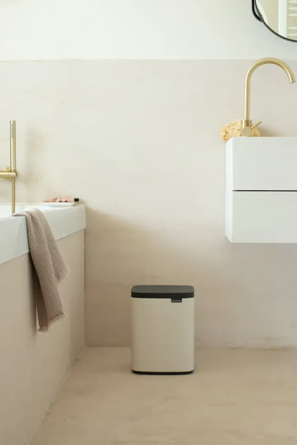 Best Brabantia Cubo de basura Bo 7 L, Soft Beige Marrón