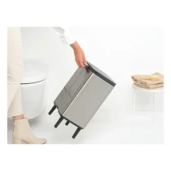 Clearance Brabantia Cubo de basura Bo alto 12 L, Acero cepillado mate Plateado