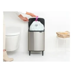 Clearance Brabantia Cubo de basura Bo alto 12 L, Acero cepillado mate Plateado