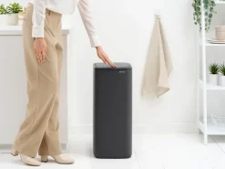 Brabantia Cubo de basura Bo Touch Bin 30 L, Mineral Infinite Grey Gris