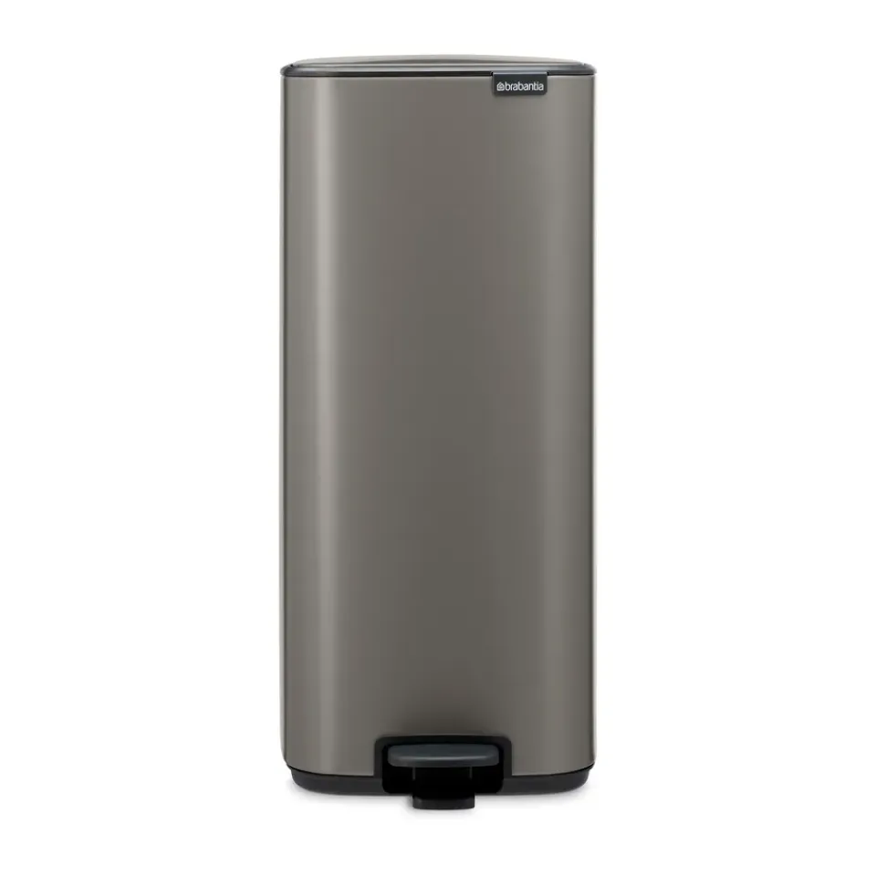 New Brabantia Cubo de basura con pedal Bo 30 L, Platino Gris