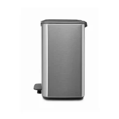 Brabantia Cubo de basura con pedal Bo 12 L, Acero mate antihuellas Plateado