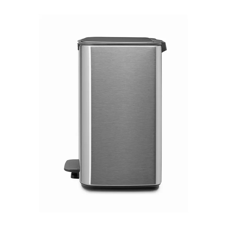 Brabantia Cubo de basura con pedal Bo 12 L, Acero mate antihuellas Plateado