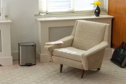 Brabantia Cubo de basura con pedal Bo 12 L, Acero mate antihuellas Plateado