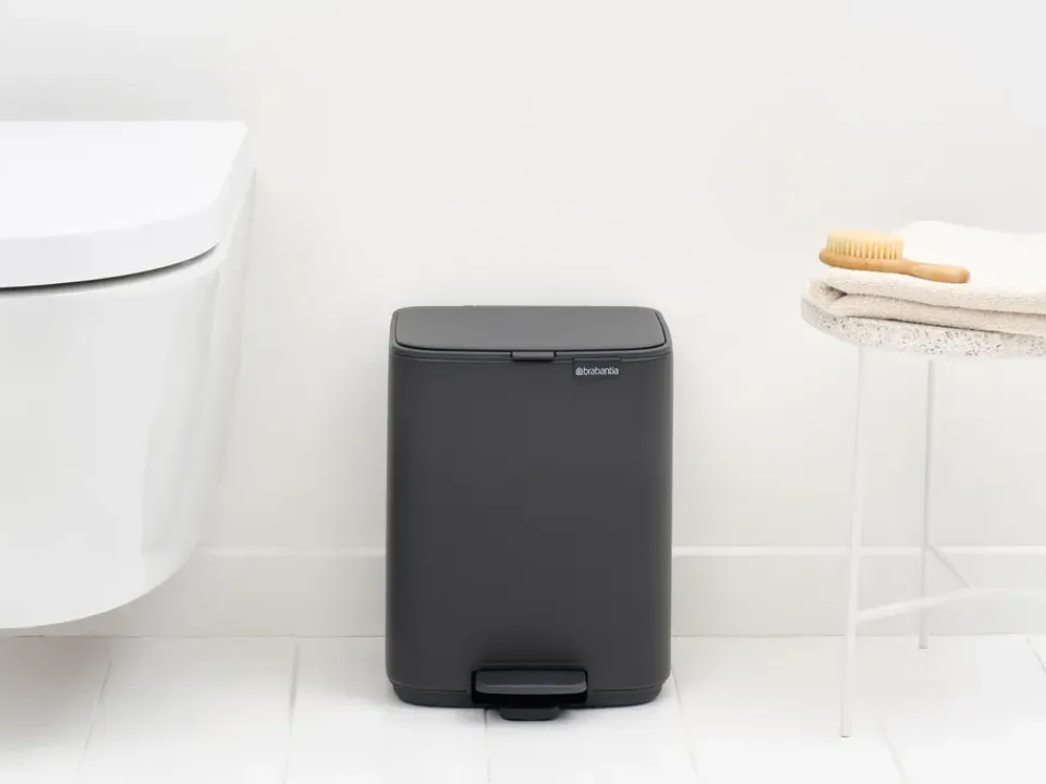 Best Brabantia Cubo de basura con pedal Bo 7 L, Mineral Infinite Grey Gris