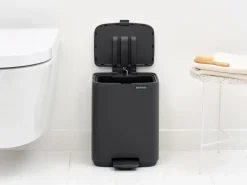 Best Brabantia Cubo de basura con pedal Bo 7 L, Mineral Infinite Grey Gris