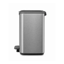 Brabantia Cubo de basura con pedal Bo 7 L, Acero mate antihuellas Plateado