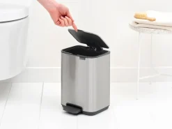 Sale Brabantia Cubo de basura con pedal Bo 4 L, Acero mate antihuellas Plateado