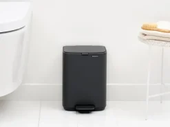 New Brabantia Cubo de basura con pedal Bo 4 L, Mineral Infinite Grey Gris