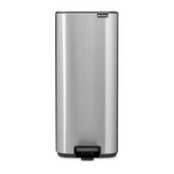 New Brabantia Cubo de basura con pedal Bo 30 L, Acero mate antihuellas Plateado