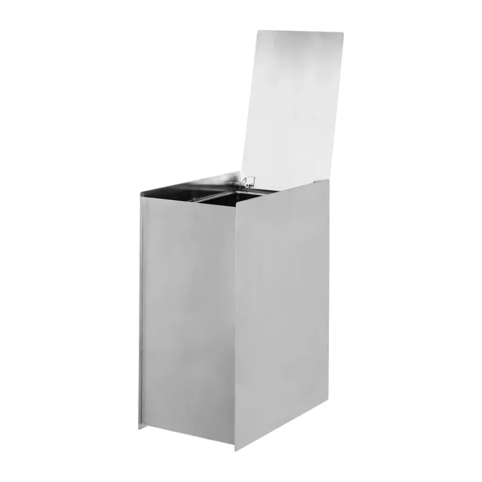 Discount Ferm Living Cubo de basura Sama, Brushed stainless steel Plateado