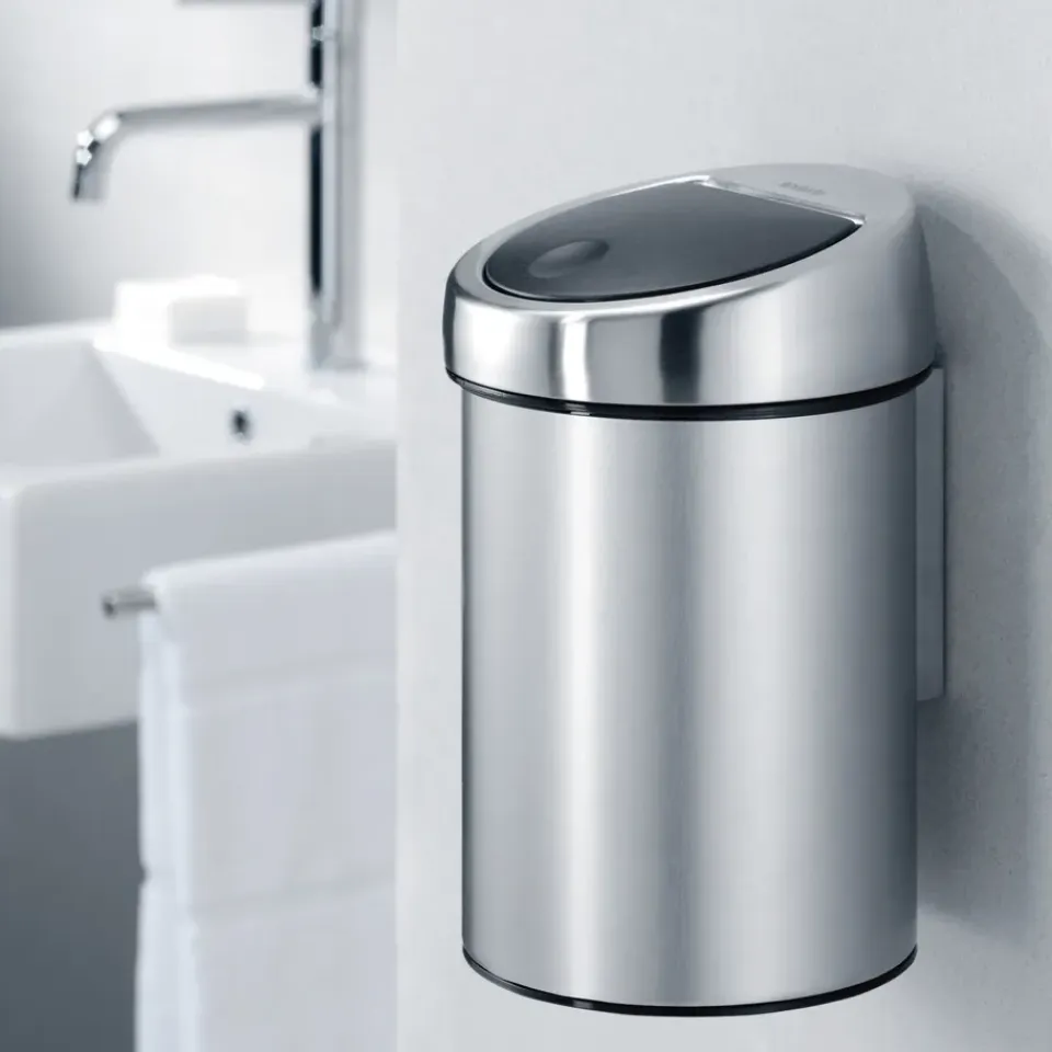 Best Brabantia Cubo de basura Touch Bin, 3L, acero mate Plateado