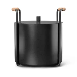 Ferm Living Cubo de leña y ceniza Port, Black Negro