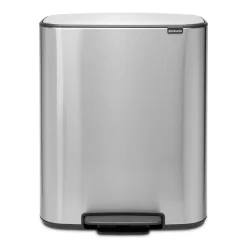 Outlet Brabantia Cubo de pedal Bo 60 L, acero mate Plateado