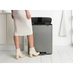 Outlet Brabantia Cubo de pedal Bo 60 L, Mineral concrete grey Gris