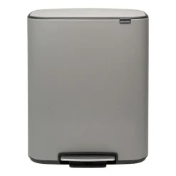 Brabantia Cubo de pedal Bo 2x30 L, Mineral concrete grey Gris