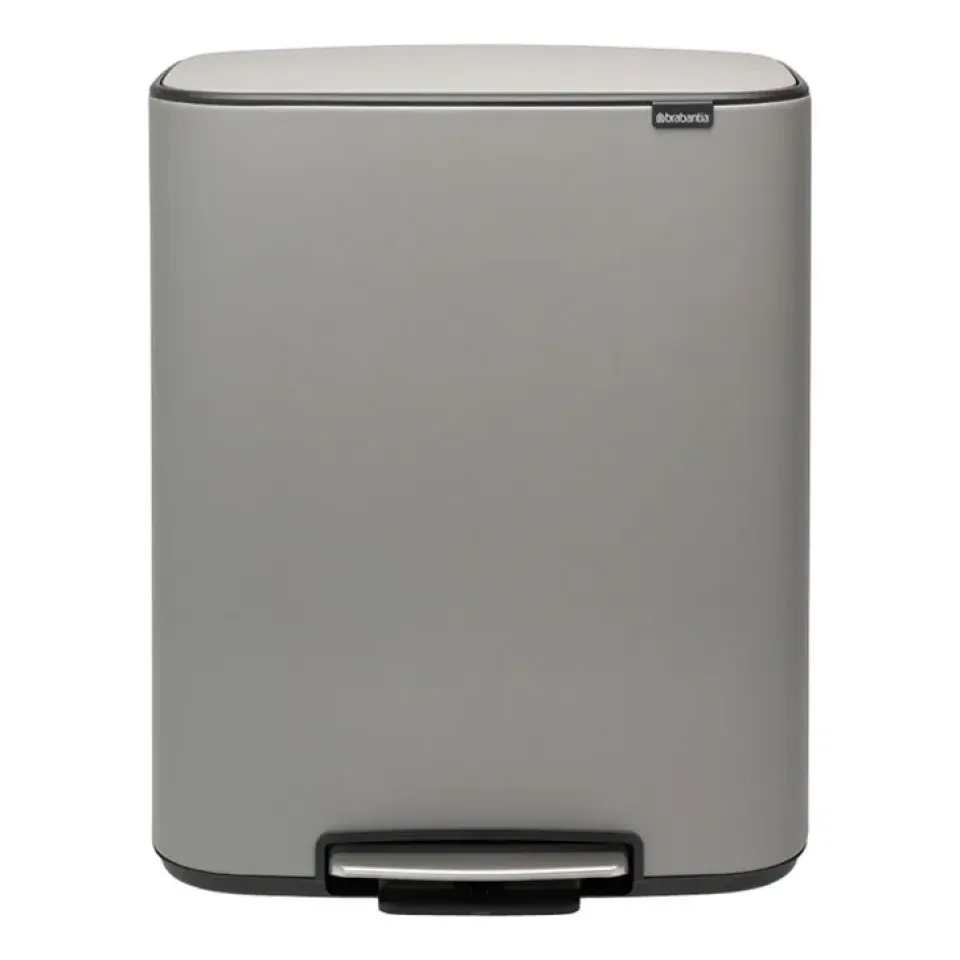 Brabantia Cubo de pedal Bo 2x30 L, Mineral concrete grey Gris