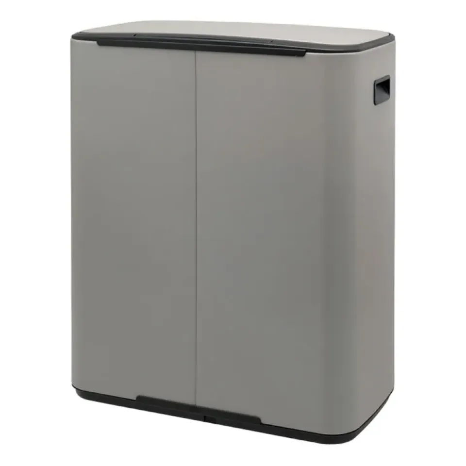 Brabantia Cubo de pedal Bo 2x30 L, Mineral concrete grey Gris