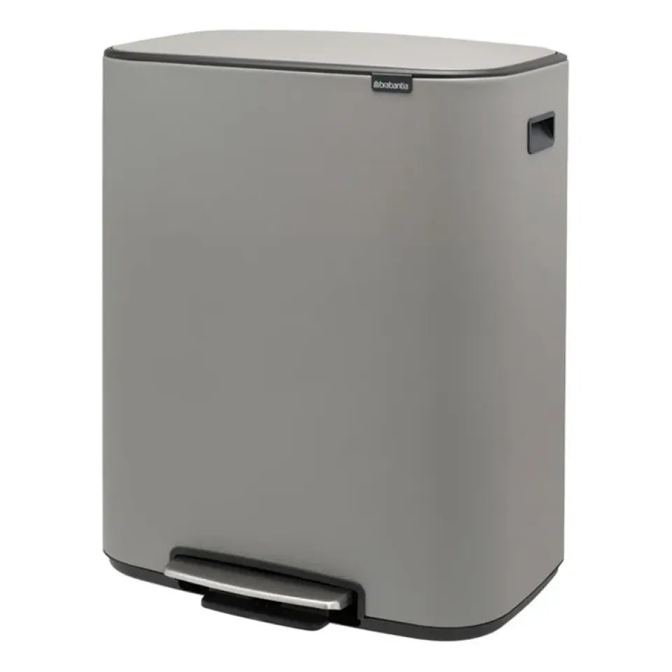 Brabantia Cubo de pedal Bo 2x30 L, Mineral concrete grey Gris