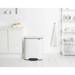 Best Brabantia Cubo de pedal Bo 2x30 L, White Blanco
