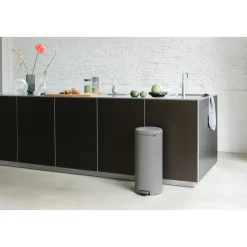 Hot Brabantia Cubo de pedal new Icon 30L, Mineral concrete grey Gris