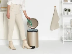 Clearance Brabantia Cubo de pedal newIcon 20L, Metallic Gold Beige