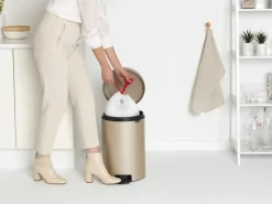 Clearance Brabantia Cubo de pedal newIcon 20L, Metallic Gold Beige