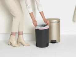 Clearance Brabantia Cubo de pedal newIcon 20L, Metallic Gold Beige