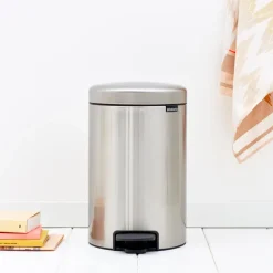 Clearance Brabantia Cubo de pedal newIcon 12L, matt steel fingerprint proof Plateado