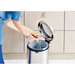 Brabantia Cubo de pedal newIcon 20L, Matt steel fingerprint proof Plateado