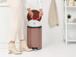 New Brabantia Cubo de pedal newIcon 20L, Satin Taupe Marrón