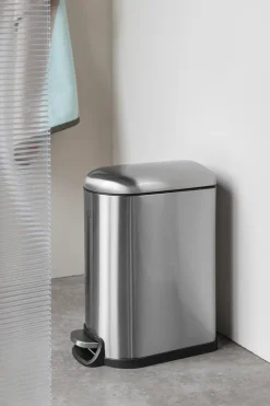 Outlet Mette Ditmer Cubo de pedal Walther 10 L, Steel Plateado