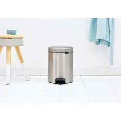 New Brabantia Cubo pedal newIcon 5L, Matt steel fingerprint proof Plateado
